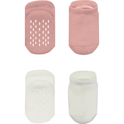 Bistyle Altı Havlu Sneakers Kaymaz Çorap, 2'li, Ekru, Pudra