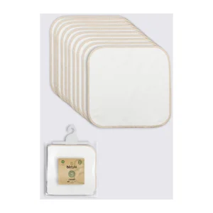 Bistyle Organik Penye Mendil, 28x28, 10'lu, Ekru