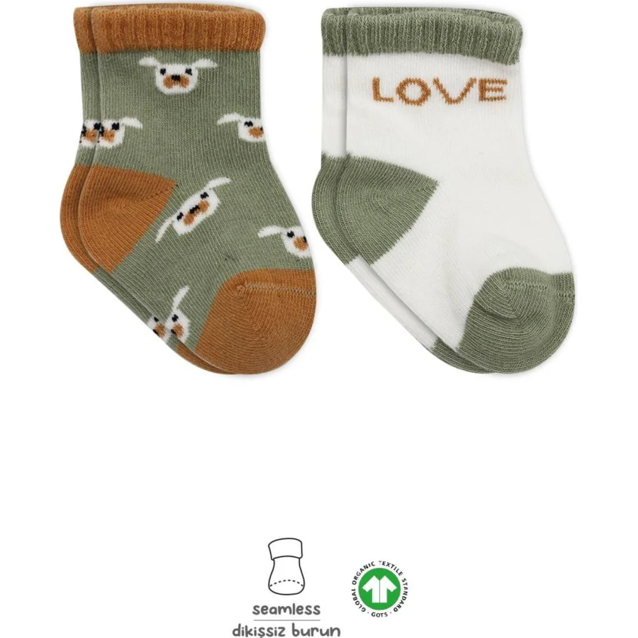 Bistyle Love Dog Penye Soket Çorap, 2'li, Nil