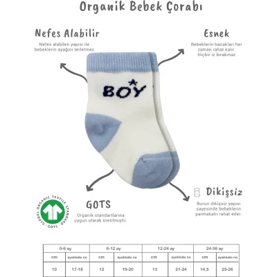 Bistyle 3'Lü Penye Boy And Girl Soket Çorap 10114 Mavi