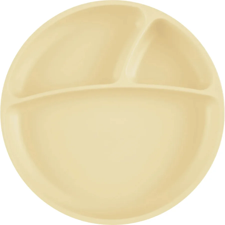 OiOi Porsiyon Vakum Tabanlı Silikon Tabak Mellow, Sarı