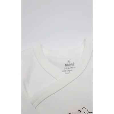 Bistyle Kruvaze Body Uzun Kol Love You Family Pudra