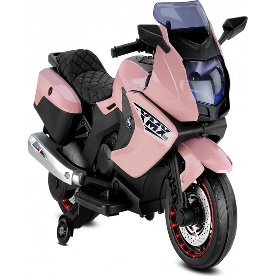 Babyhope 438A XMX-316 Ledli Akülü Motor, 12 Volt, Pembe