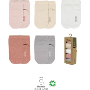 Bistyle 5'li Penye Soket Kutulu Basic Çorap 10131 Pudra