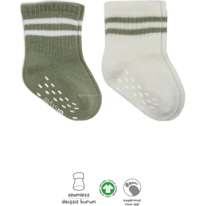 Bistyle 2li Çemberli Kaymaz Soket Çorap 10125 Nil Ekru