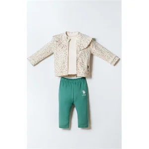 U.S. Polo Takım, 3'lü, Ekru, Yeşil