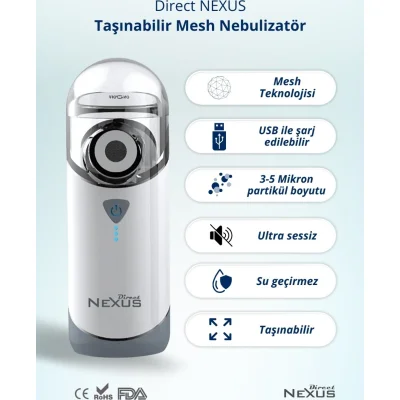 Direct Nexus Taşınabilir Mesh Hava Makinesi Nebulizatör