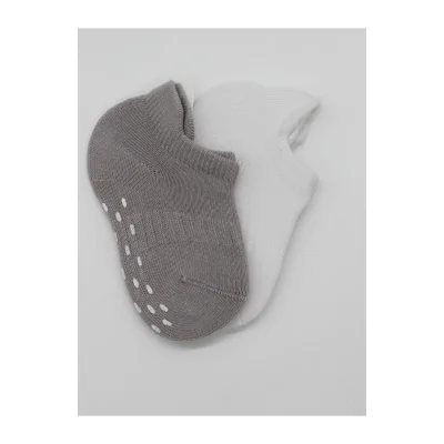 Bistyle Sneakers Kaymaz Colours Penye Çorap, 2'li, Gri, Beyaz