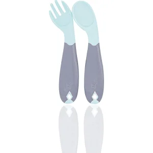 BabyJem Açılı Mama Kaşık Çatal Takımı, Yeşil