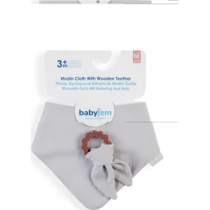 BabyJem Silikon Diş Kaşıyıcılı Müslin Önlük, Gri