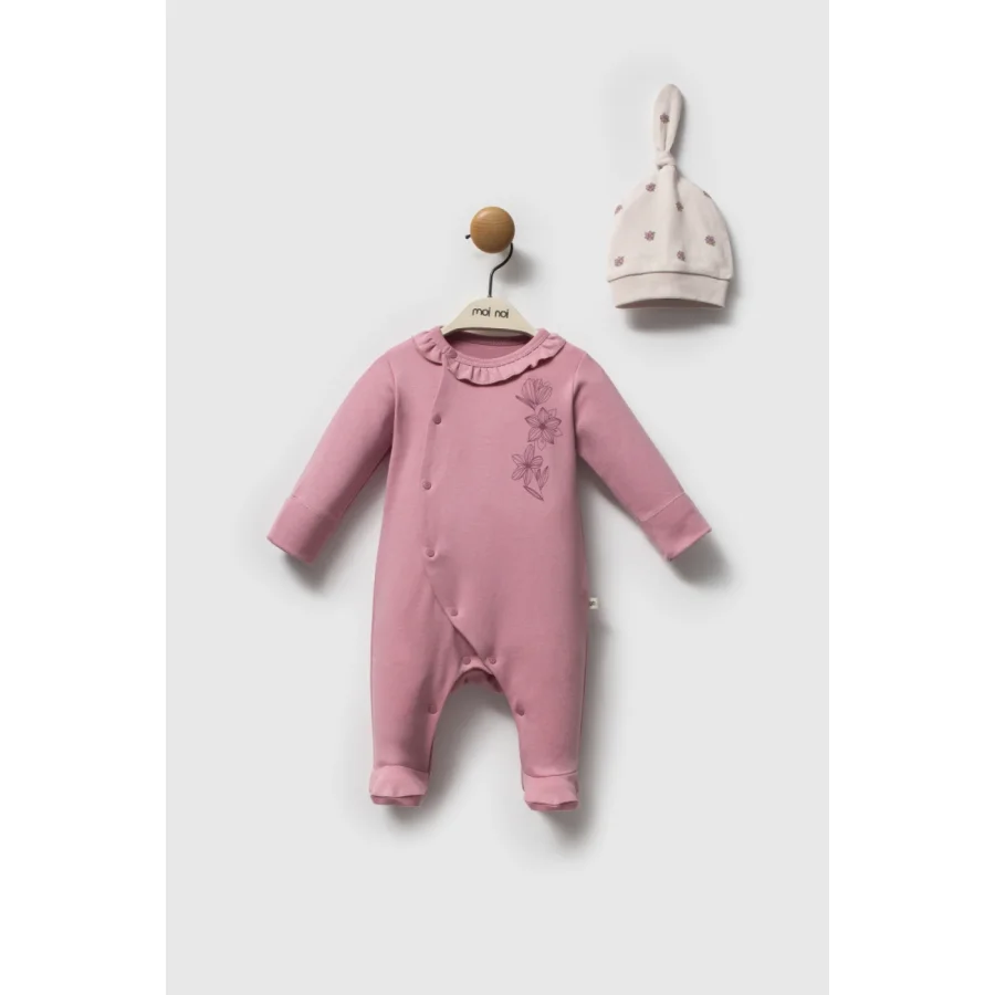 Moi Noi Flowers Şapkalı Tulum, Mürdüm