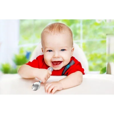 BabyJem Paslanmaz Çelik Çatal Kaşık Seti, Gri