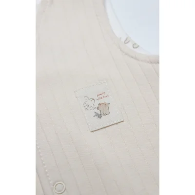 Bistyle Yelek Çift Taraflı With You Family Bej