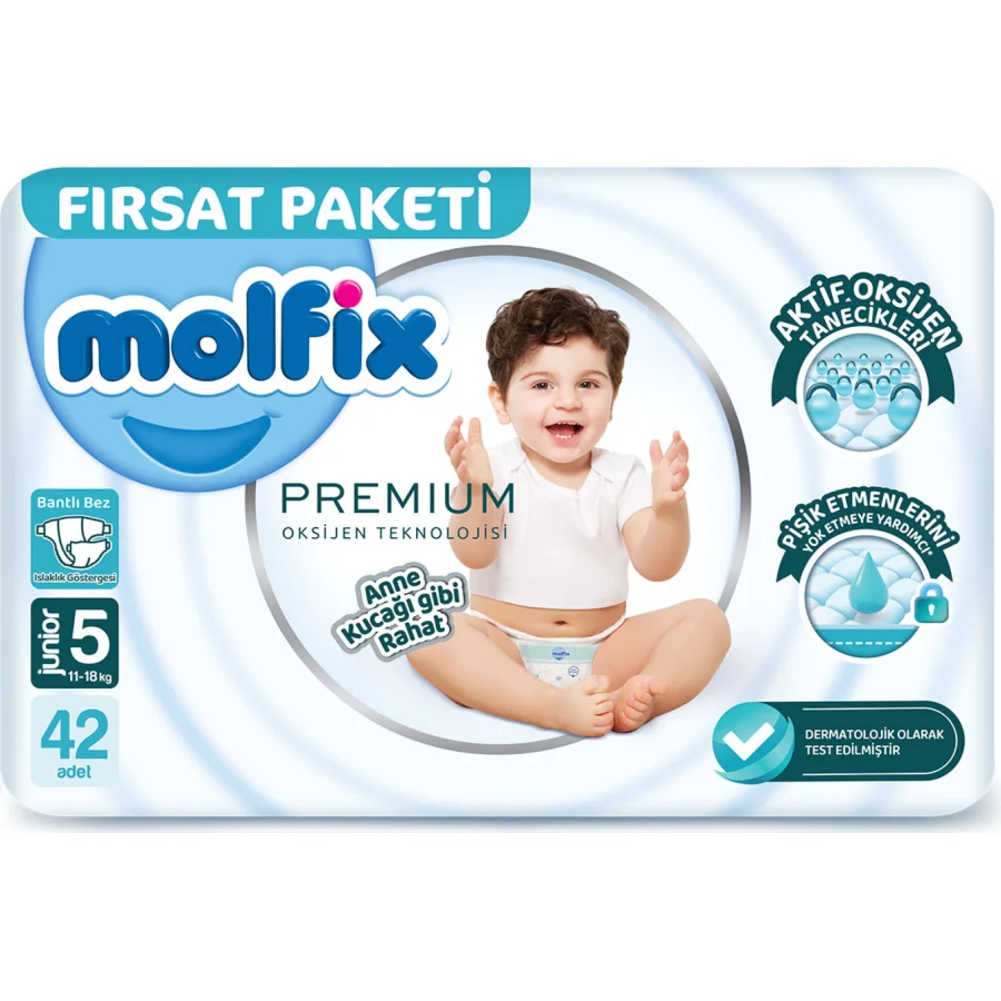 Molfix Premium Bebek Bezi Fırsat Paketi 5 Beden 11-18 Kg 42 Adet