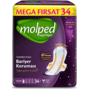 Molped SüperNight Uzun Ped Mega 34 Adet