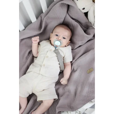 Bistyle Müslin Battaniye, 120x120 cm, Antrasit