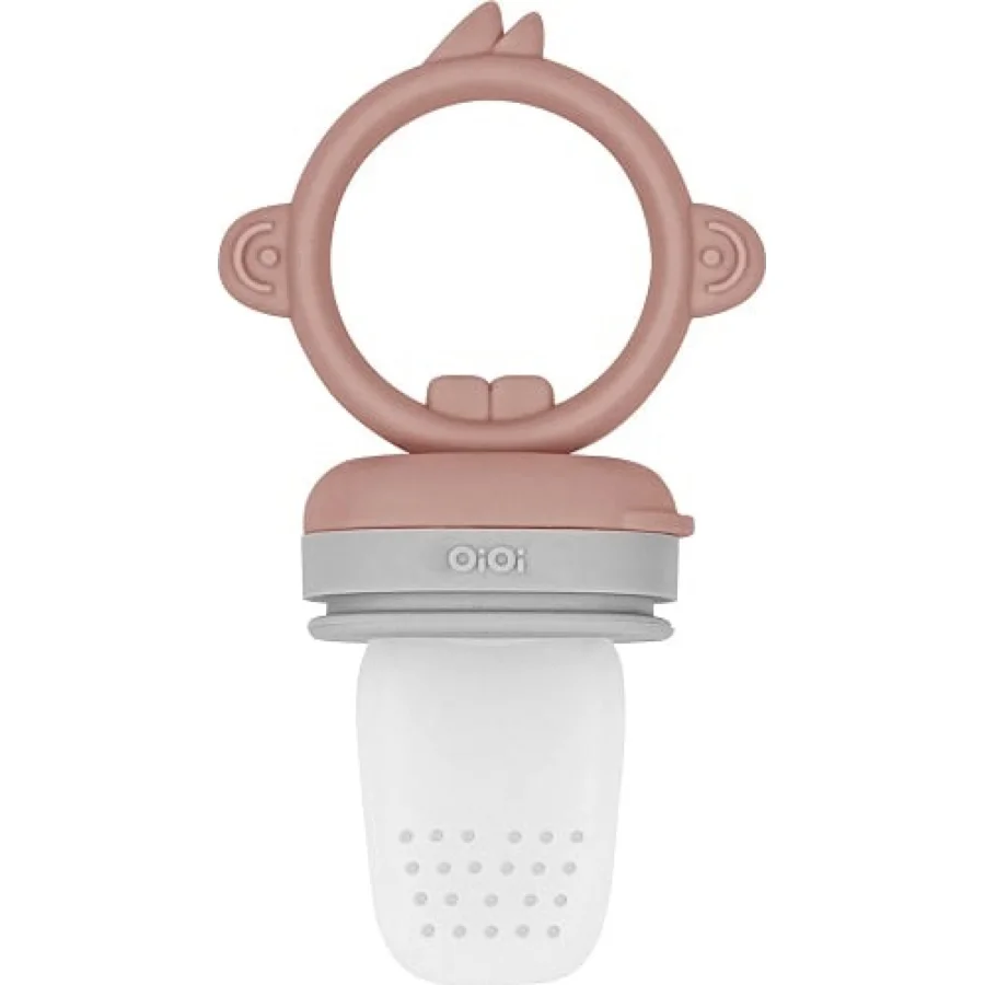 OiOi Silikon Püre Meyve Sebze Emziği, Woody Brown/Powder Gray