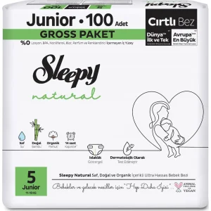 Sleepy Natural Bebek Bezi Gross Paket 5 Beden 11-18 Kg 100 Adet