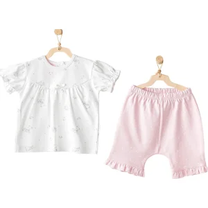 Andywawa Cuddly Bunny Bear Bebe Takım, 2'li, Pembe