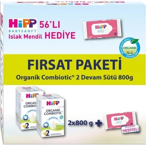 Hipp 2 Organik Combiotic Devam Sütü, 800 g, 2'li, Hediyeli