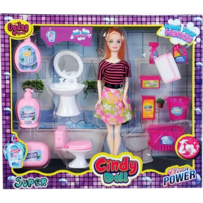 Oydaş Cindy Doll Lavabo & Temizlik Set Bebek 2452