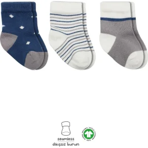 Bistyle 3'Lü Penye Erkek Soket Çorap 10111 İndigo