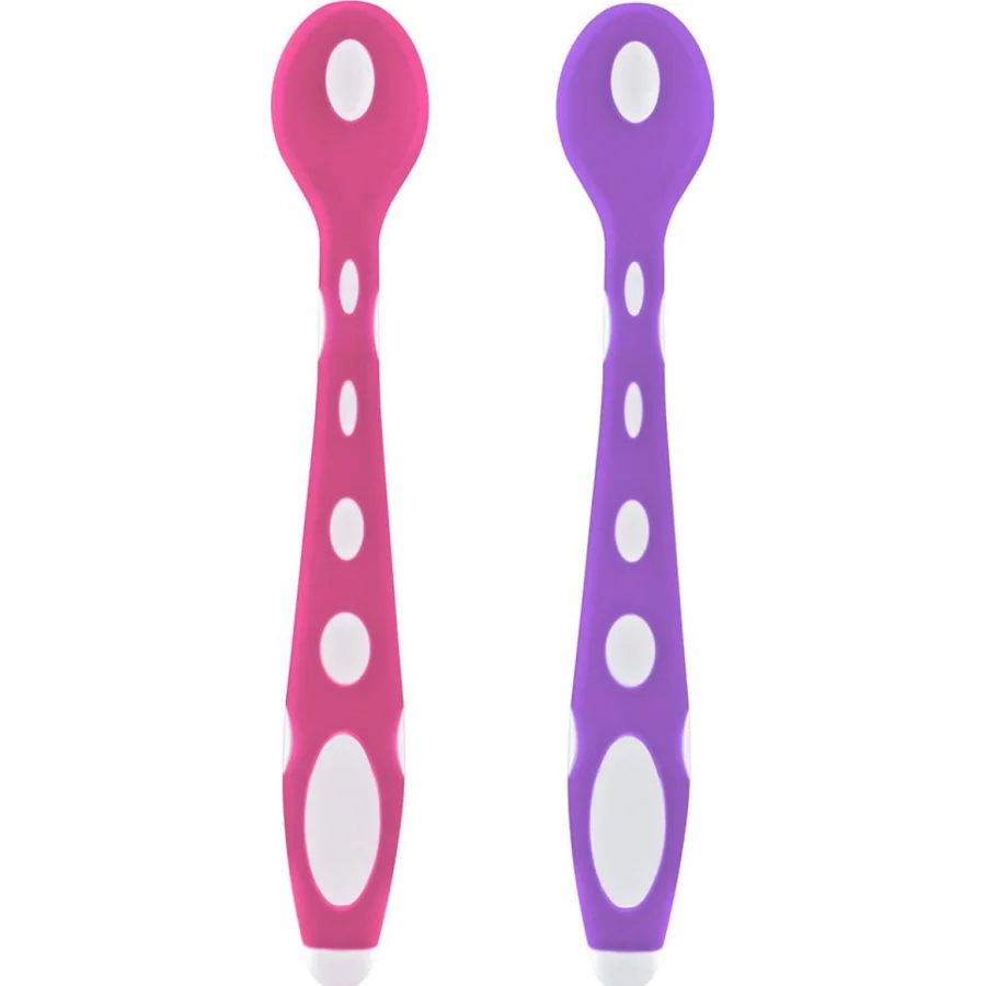 BabyJem Silikon Mama Kaşığı, Pembe, Mor