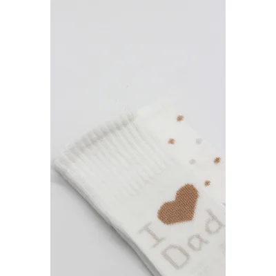 Bistyle Mom Dad Penye Kaymaz Soket Çorap, 2'li, Puan, Dad