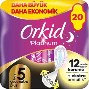 Orkid Ultra Platinum Gece Ekstre Plus Ped, 20'li
