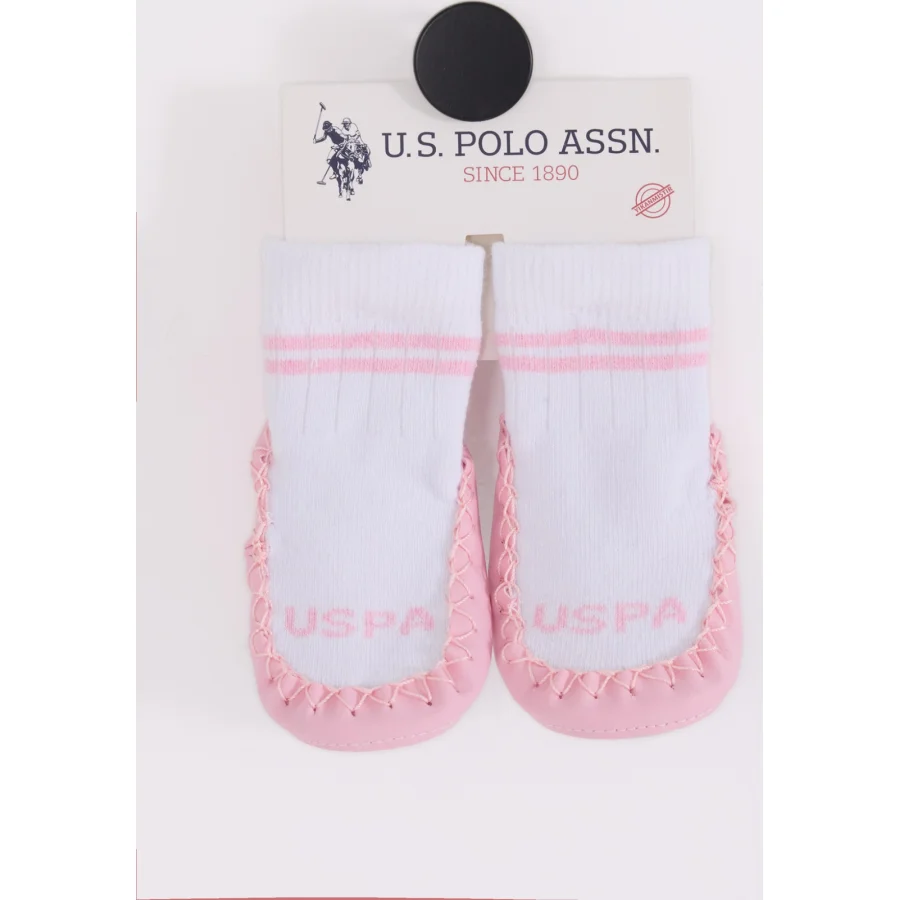 U.S. Polo Assn Çarık Çorap USB2800 Beyaz-Pembe, Pembe