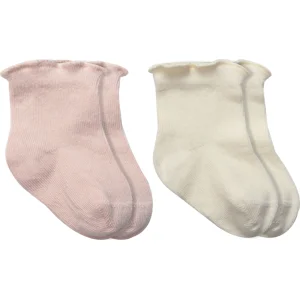 Bistyle Overlok Style Penye Soket Çorap, 2'li, Pudra