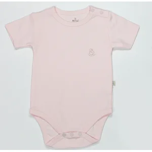 Bistyle Organik Natural Basic Style Yarım Kol Body, Pembe