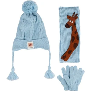 Kitti Bebe Erkek Atkı Bere Eldiven Takım (1-4 Yaş) K24160-09 Açık, Mavi