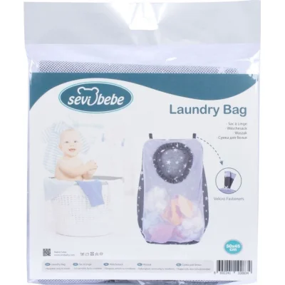 Sevi Bebe Kirli Çamaşır Torbası, Mavi, Yıldız