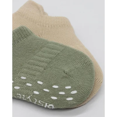 Bistyle Sneakers Kaymaz Colours Penye Çorap, 2'li, Nil, Bej