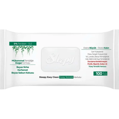 Sleepy Easy Clean Yüzey Temizlik Havlusu, 100 Adet
