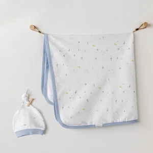 Andywawa My Happy Place Battaniye Şapka Takım, Beyaz