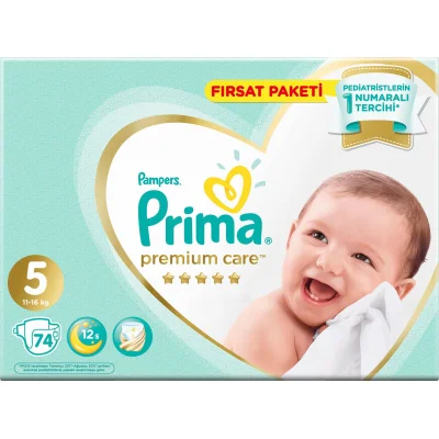 Prima Premium Care Bebek Bezi, 5 Beden, 74 Adet