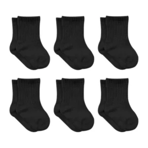 Bistyle Penye Düz Soket Çorap, 6'lı, Siyah