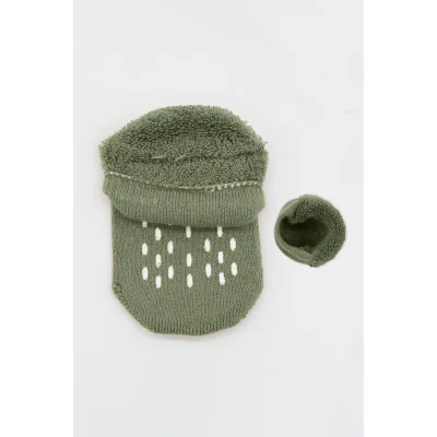 Bistyle 2'Li Altı Havlu Sneakers Kaymaz Çorap 20501 Nil Bej