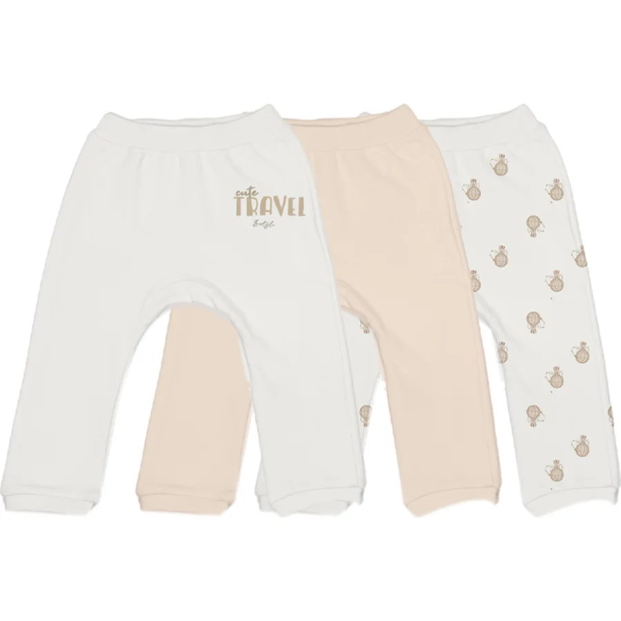 Bistyle 3lü Patiksiz Alt Travel Clasic Kutulu Ekru