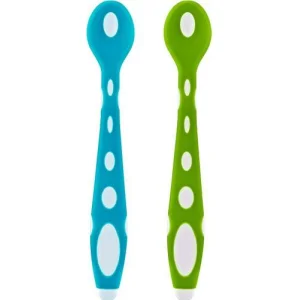 BabyJem Silikon Mama Kaşığı, Mavi, Yeşil