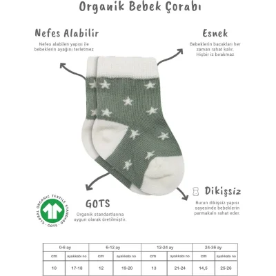 Bistyle 3lü Penye Cute Stars Soket Çorap 10115 Nil