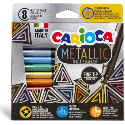 Carioca Metalik Keçeli Kalem, 8'li