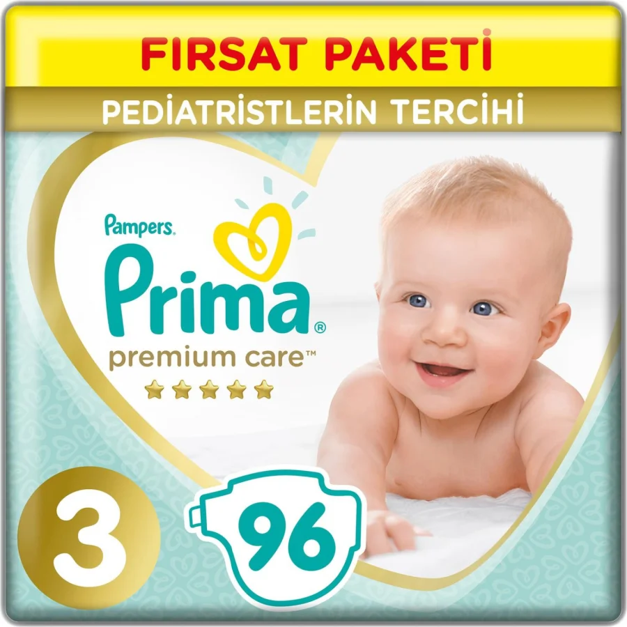 Prima Premium Care Bebek Bezi, 3 Beden, 96 Adet