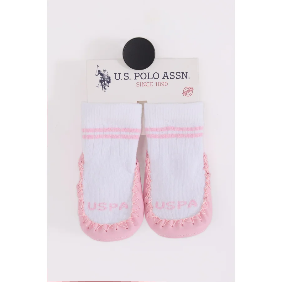 U.S. Polo Assn Çarık Çorap USB2800 Beyaz-Pembe