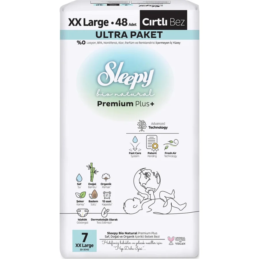 Sleepy Bio Natural Bebek Bezi, 7 Beden, 48 Adet