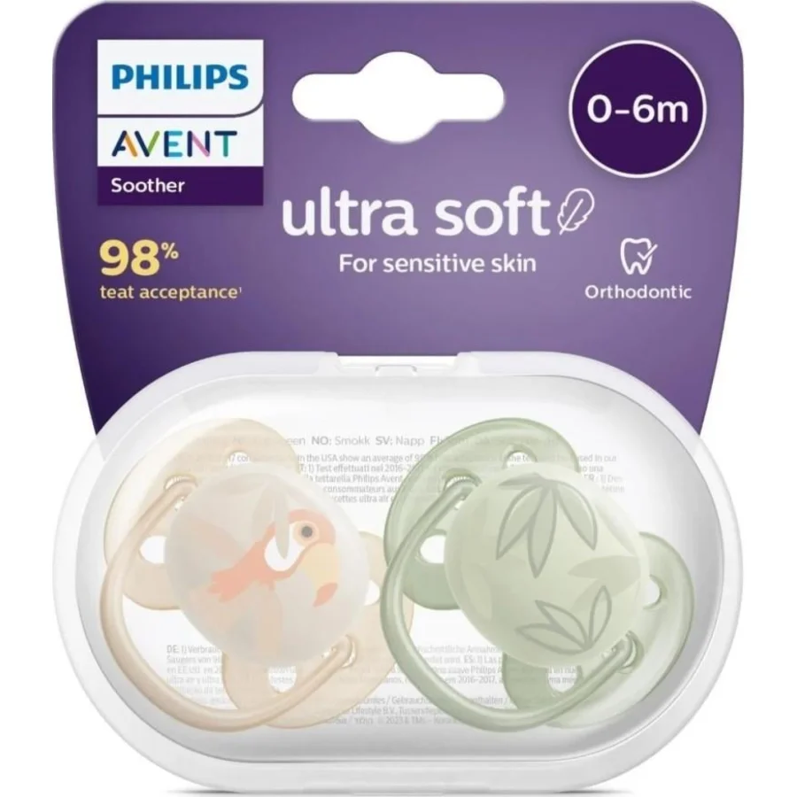 Philips Avent Ultra Yumuşak Emzik, 0-6 Ay, Erkek