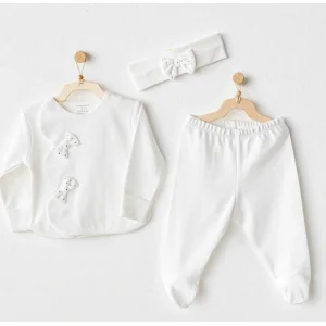 Andywawa Chic Girl 3'Lü Bebek Zıbın Takım, Ekru