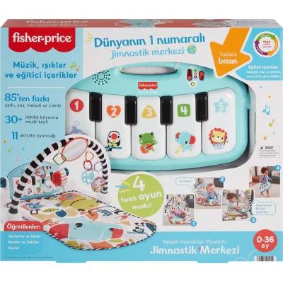 Fisher Price Sesli ve Işıklı Neşeli Hayvanlar Piyanolu Oyun Halısı